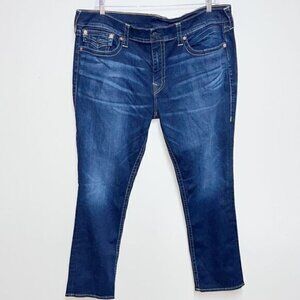 True Religion Ricky Flap Straight Leg Dark Wash Jeans Mens Sz 42 W